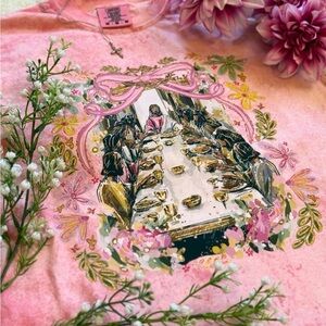 Pink Comfort Colors. Colorblast Hibiscus  Graphic Last Supper Tshirt